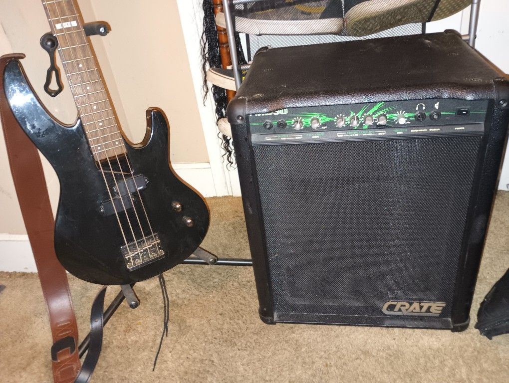 LTD/ESP BASS GUITAR & CRATE AMP