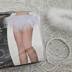 White Tutu & Angel Head Band 