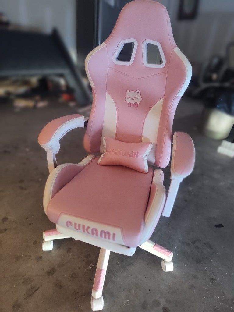 Pink Gamer Chair Like New No Box