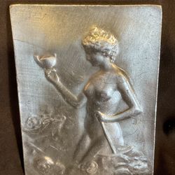 Vintage Bergamot Brass Works Belt Buckle X-48 Lady w/Vase