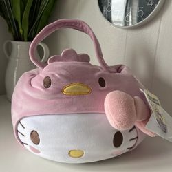 Sanrio Jazwares Hello Kitty Plush Pail Pink Easter Basket
