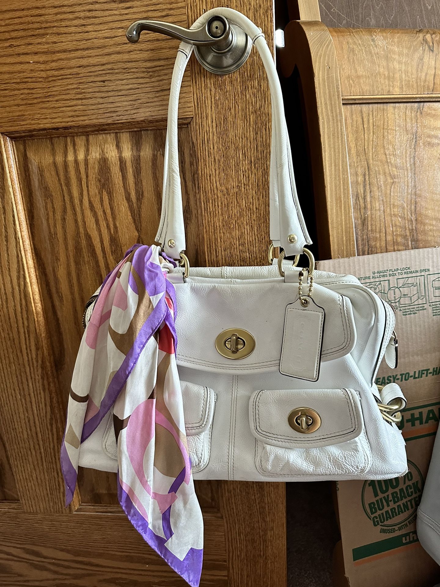 Adorable Vintage Coach Bag With Removable Satin Coach Handkerchief Scarf