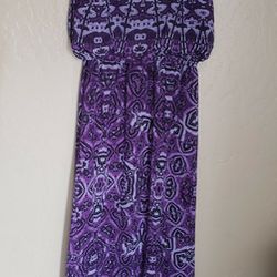 Dress - Purple & Black Long Sundress