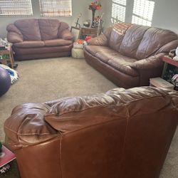 Italian Leather Couch Set