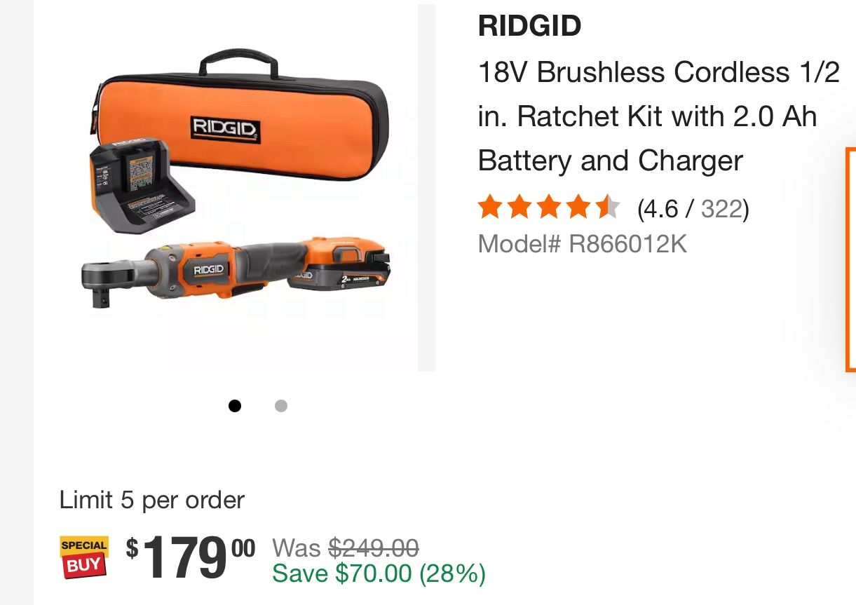 Ridgid Cordless Ratchet