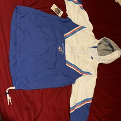 Mitchell and Ness BlueJay windbreaker never worn still brand new with tags on and all, willing to negotiate and or hear trades or offers, no lowballs.