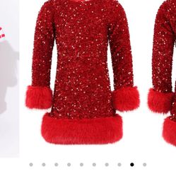 Lola And The Boys Ruby Shimmer Holiday Dress 4-5T 
