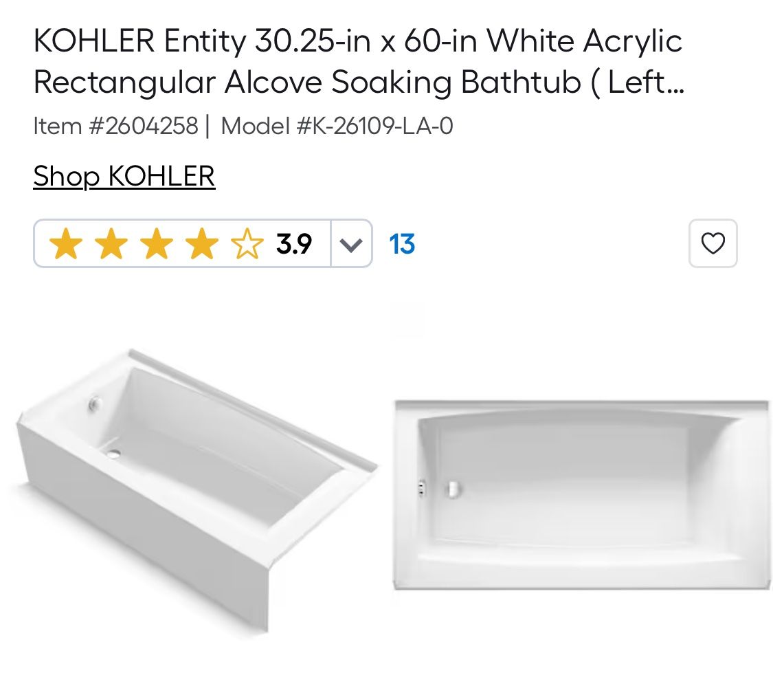 Kohler Tub In Box And Glass Door