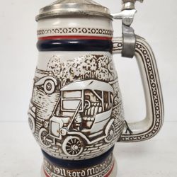 Avon 1979 Beer Stein with 1910 Stanley Stein, 1911 Ford Model-T, 1936 MG Made in Brazil Vintage