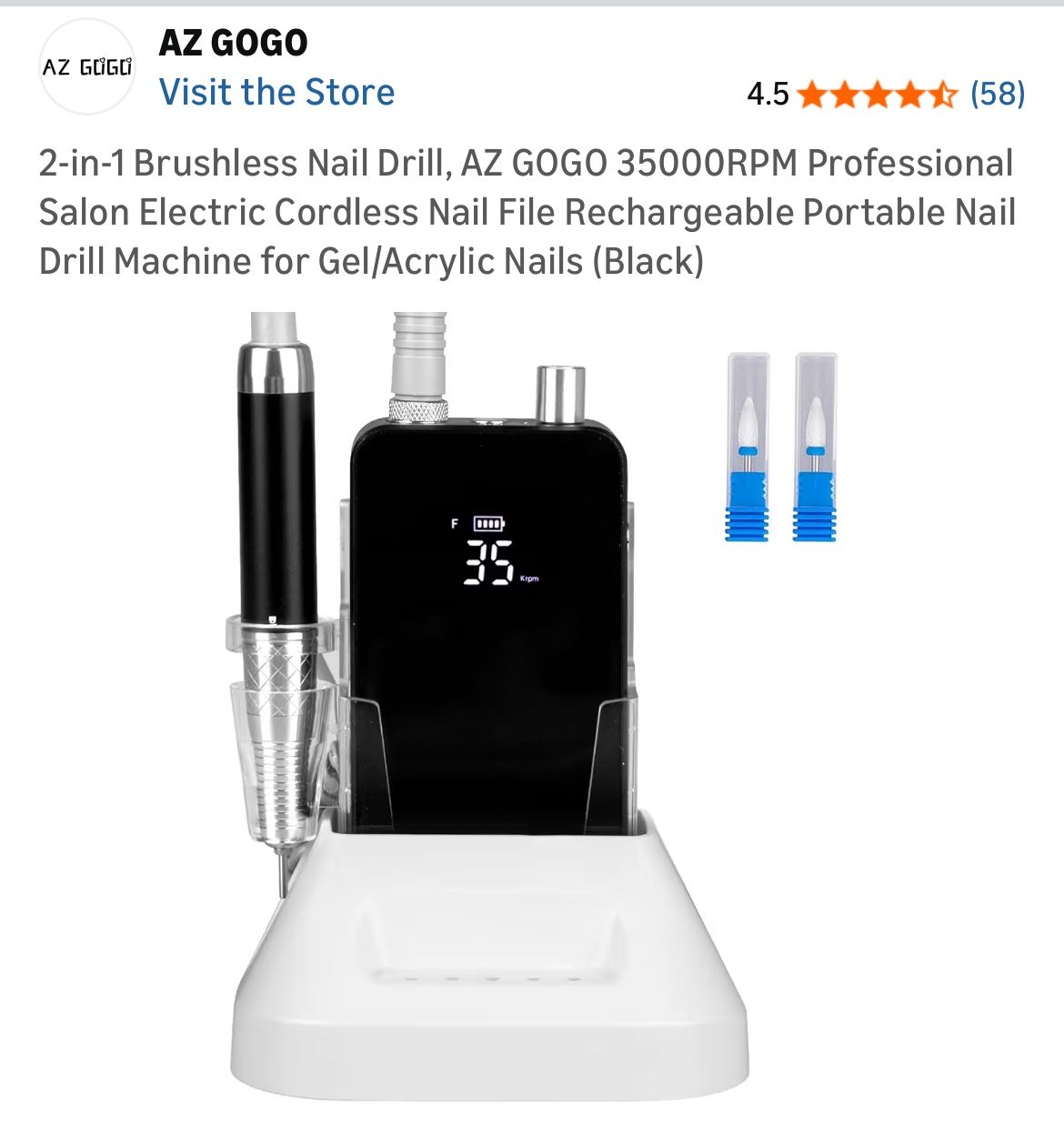 2-in-1 Brushless Nail Drill