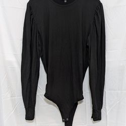 Ookie & Lala Black Puff Sleeve Bodysuit - Size Extra Large