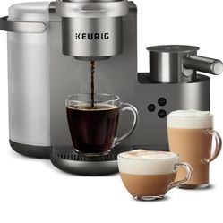New In Box. Keurig K-Cafe Special Edition Single Serve K-Cup Pod Coffee, Latte and Cappuccino Maker, Comes with Dishwtasher Safe Milk Frother, Nickel
