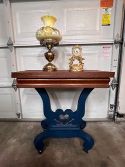Vintage Wooden Folding Table & Storage