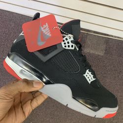 Air Jordan 4 Bred/ All Sizes 4-13/ Black And Red/ Authentic 