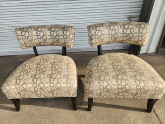 Pair of Upholstered Accent Slipper Chairs