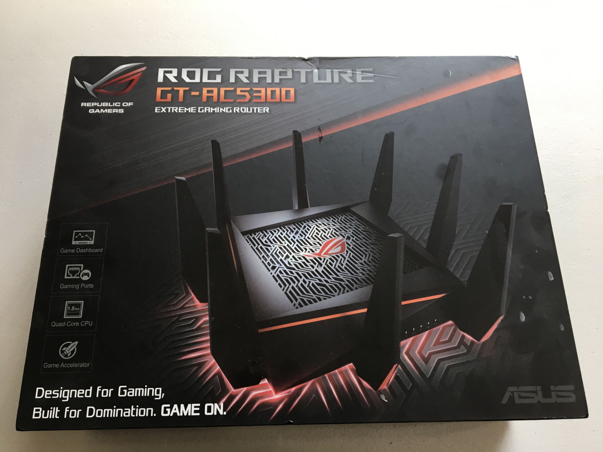 ASUS RT-AC5300 AC5300 Tri-band WiFi Gaming Router, MU-MIMO, AiProtection Lifetime Security by Trend Micro, AiMesh compatible for Mesh WiFi System, WT