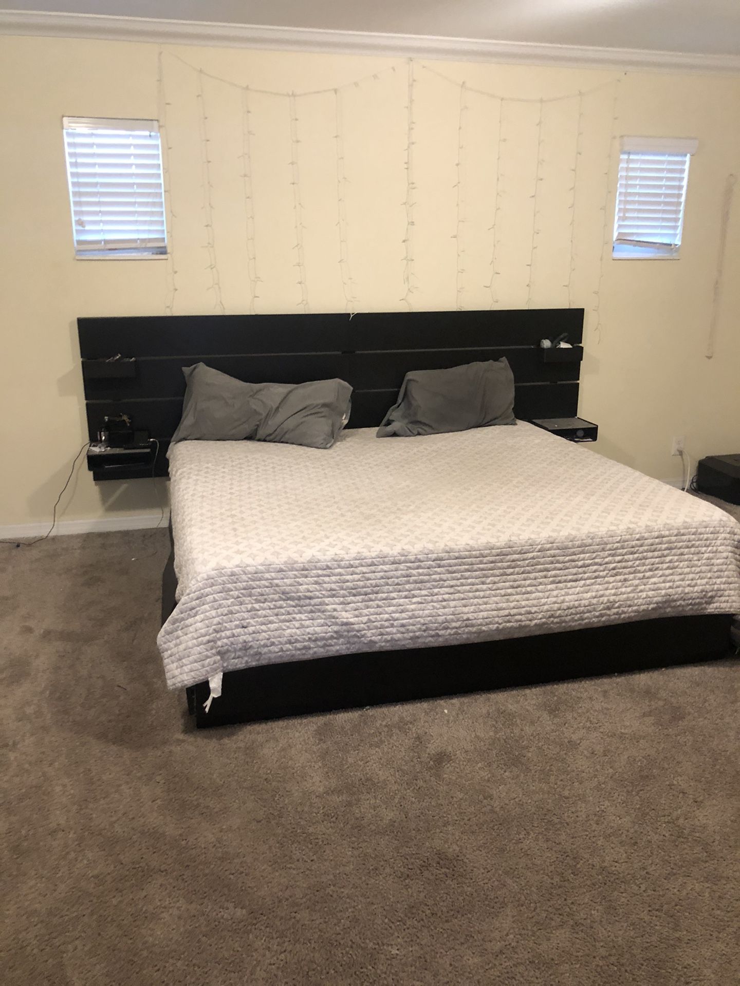 King size bed with drawers