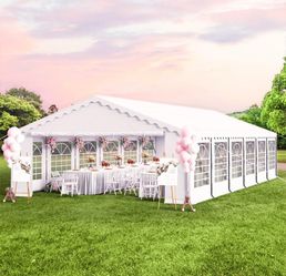 20x40FT Party Tent Heavy Duty, Large Wedding Event Shelters with 7 Carry Bags & Removable Sidewalls, Outdoor Canopy Gazebo Commercial Tents for Partie