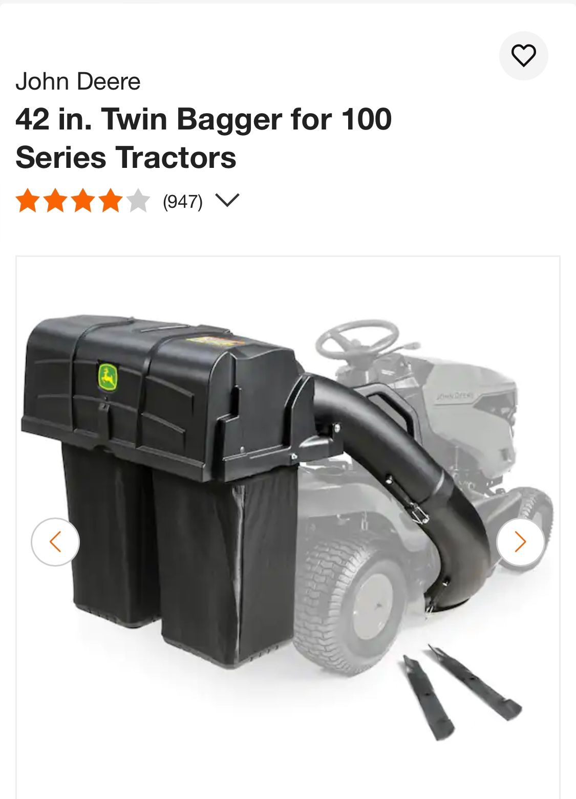 John Deere Tractor Bagger