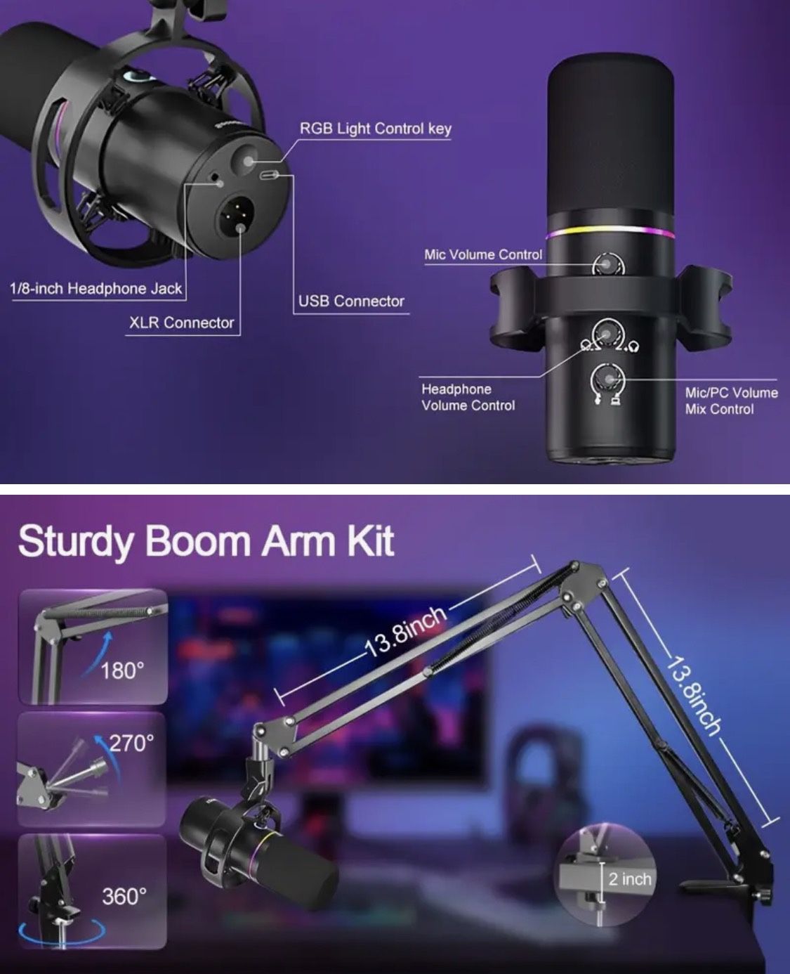 Dynamic Microphone Kit, Podcast Microphone