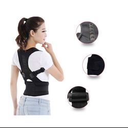 Men and Women Adjustable Posture Corrector Back Shoulder Support Correct Brace Belt - Black 