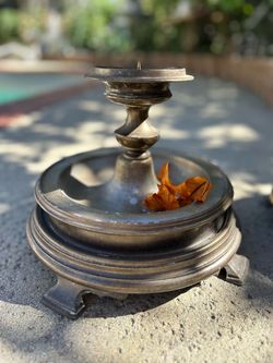 Antique Solid Brass Candlestick Holders