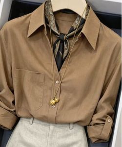 Premium French-Style Linen Sun-Protective Shirt for Women Size S