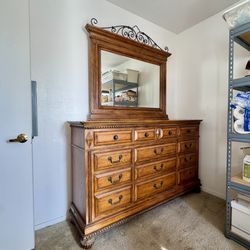 Beautiful Large Solid Wood Dresser with Mirror