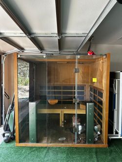Jacuzzi Indoor Infrared Sauna - Glass and Wood Enclosure