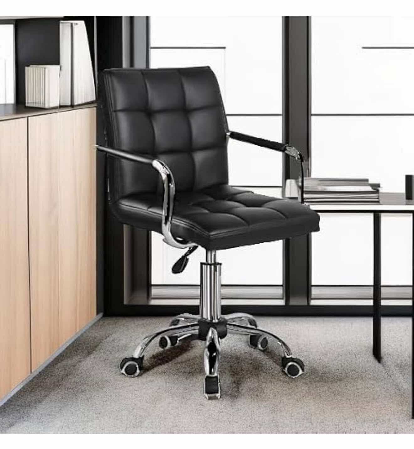 Desk Chair - Office Chair with Arms/Wheels for Black P-6
