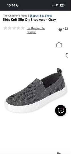 New with tags the children’s place 5 youth gray slip on shoes
