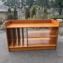 Danish Teak Media Cabinet with Album Storage