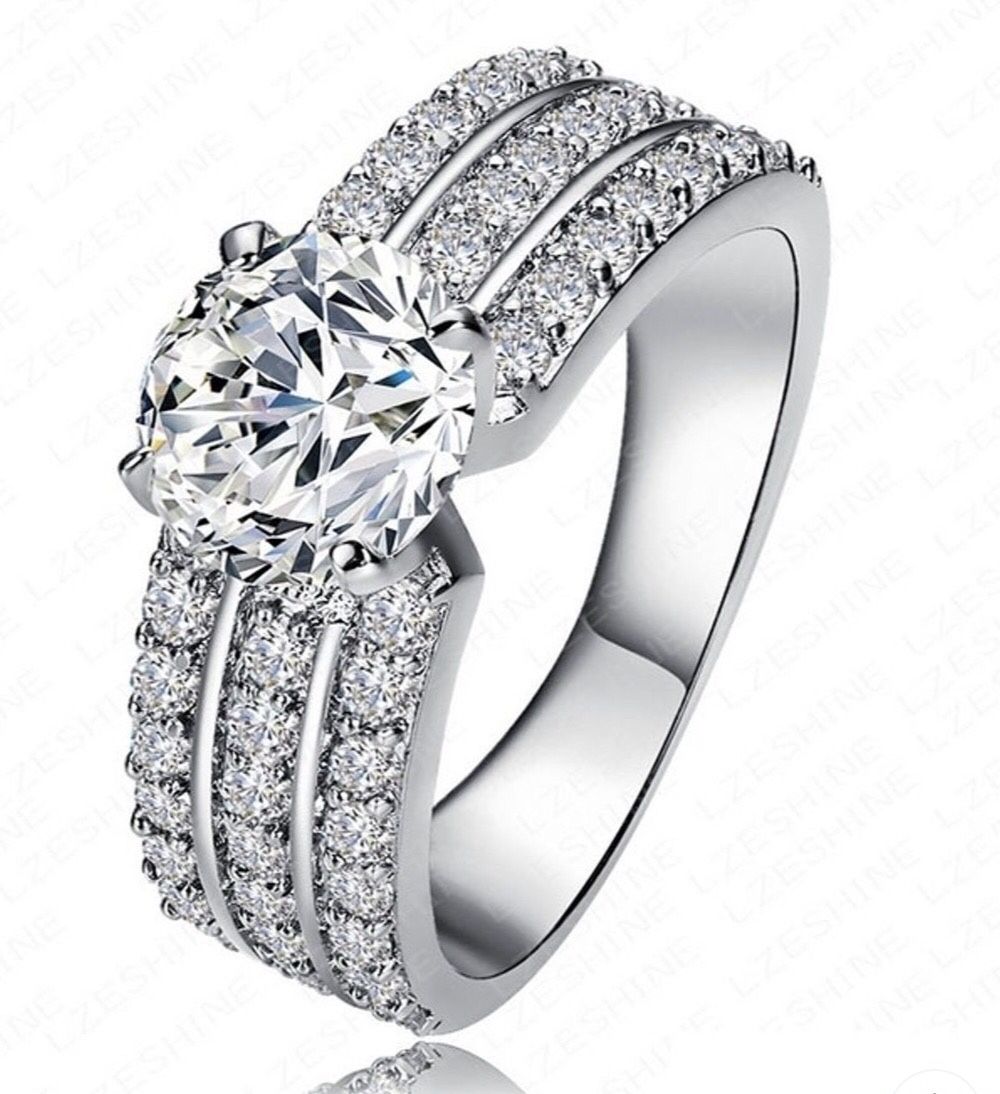 2ctw GRADE AAA CZ, Sterling Silver S925 Ring Band, Size 5 Or 6