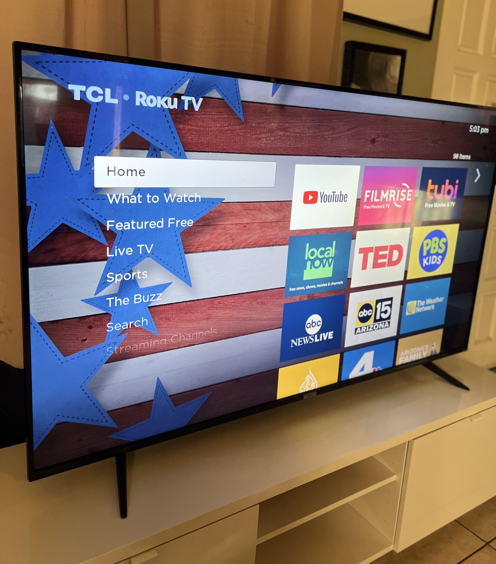 TCL ROKU TV 65 INCH  4k SMART TV HDR