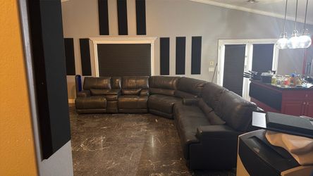 Leather sectional