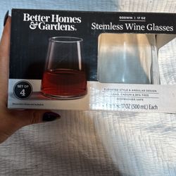 Stemless Wine Glasses 4 Pieces 