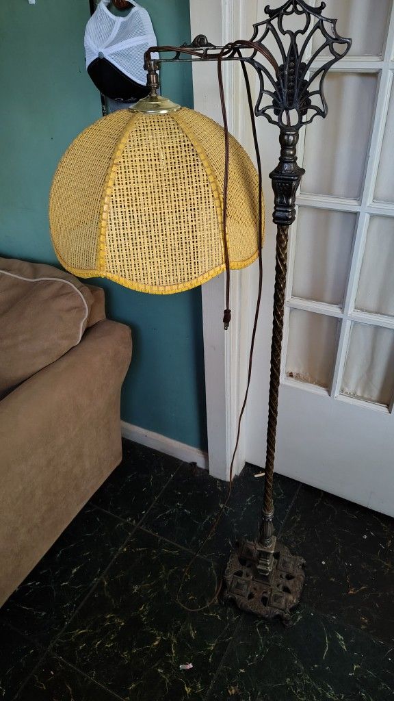 Antique Victorian Floor Over Hang Lamp