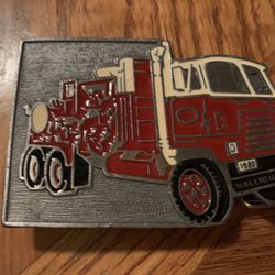 Vintage Fire Truck Belt Buckle 