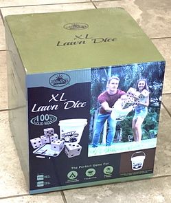 XL LAWN DICE WOOD NEW IN BOX ASKING $25