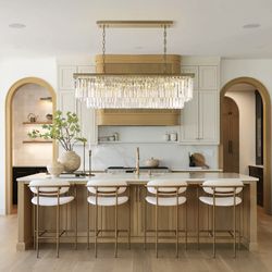 CalicLights Reis 59” Rectangle Brass Gold Chandelier