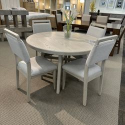 Crown Mark Furniture 2215DW-SET AMARA 5-PK RD DINING SET DRIFT WOOD Gray New Financing Available $39 Down payment 