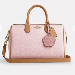 COACH POWDER PINK LARGE ROWAN