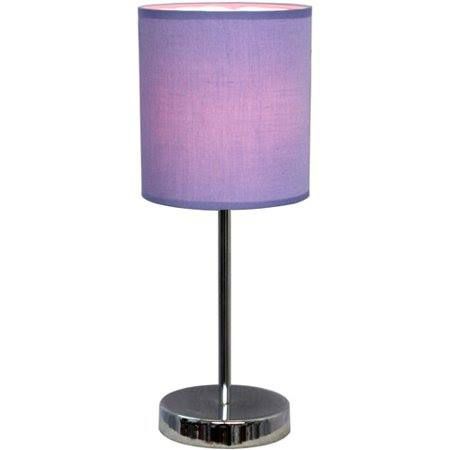 Simple Designs Chrome Mini Basic Table Lamp with Fabric Shade 11.5"