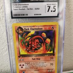 1st Edition Dark Charmeleon 32/82, CGC 7.5 Near Mint+