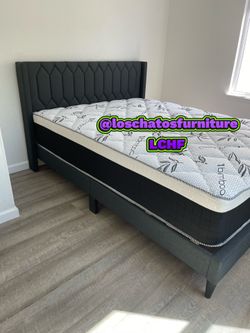 Queen size bed frame and mattress