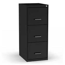 Staples 3-Drawer Vertical File Cabinet, Letter Size, Lockable, 34.9"H x 14.3"W x 18.9"D, Black (-ST62799)