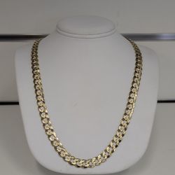 14kt Yellow Gold Diamond Cut Curb Chain Necklace