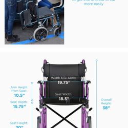 NEW Novajoy Medical Transport Chair 