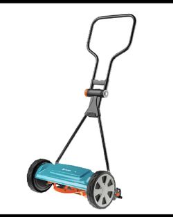 GARDENA 16" Manual Reel Lawn Mower With 5 Blades, Blue/Orange