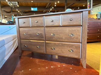 Six Drawer Dresser in Oiled Oak Finish